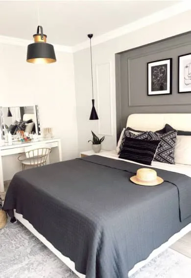 Dormitorios con colores grises y blancos